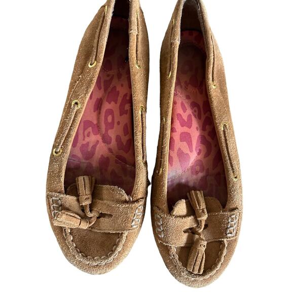 Sperry Top Sider Tan Suede Moccasins Loafers Flats Slip-on Women’s Size 7.5M - Picture 4 of 11